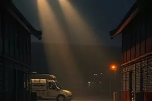 《琥珀时刻》电影封面：琥珀色灯光下的钟表指针
