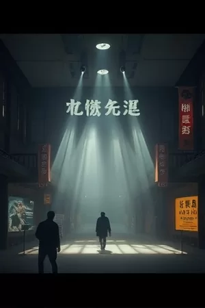 《长夜灯塔》剧集封面：雨夜灯塔顶端的一束旋转光