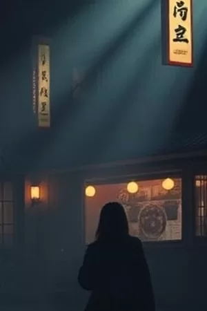 《琉璃巷口》剧集封面：巷口玻璃窗上的雨滴与暖灯